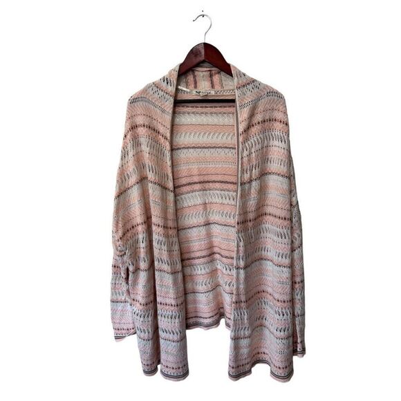 Roxy Multicolored Open Front Striped Beachy Surfer Cardigan Size  XL - Picture 1 of 12